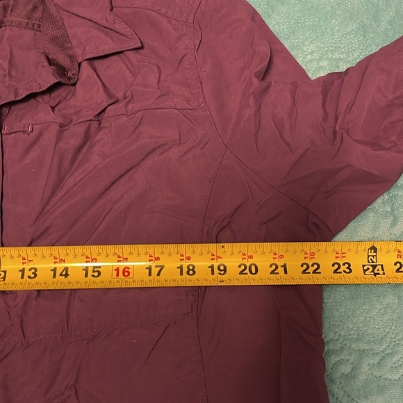 REI PURPLE WOMEN'S SZ 1X  BUTTON UP LONG SLEEVE TOP ZIPPER POCKETS 💯% TACTEL SH - Picture 12 of 16